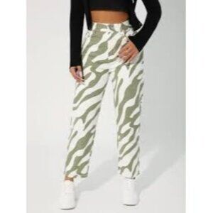 Shein Women's high waist zebra stripied jeans size XS